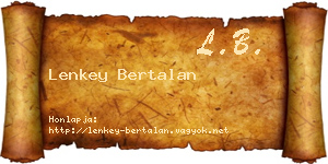 Lenkey Bertalan névjegykártya
