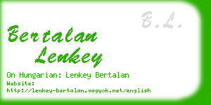 bertalan lenkey business card